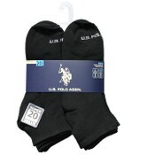 Wholesale - 20pk MEN BLK NC QTR SOCKS U.S. POLO ASSN. SIZE 6-12 C/P 48, UPC: 662239095679